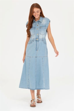 U. S. Polo Assn Женское синее джинсовое платье - U.s. polo assn фото 10