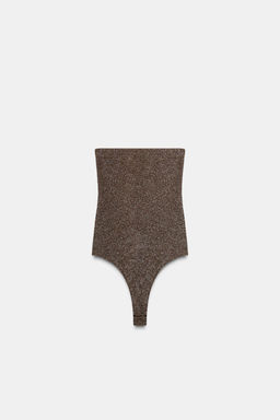 METALLIC THREAD BANDEAU BODYSUIT - Zara фото 5