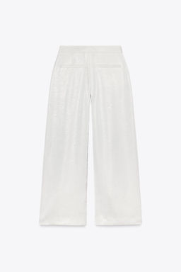 SATIN WIDE-LEG TROUSERS - Zara фото 9