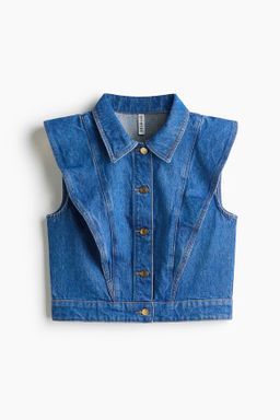 Chaleco denim con volantes