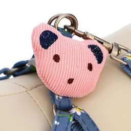 Комплект амуниции с игрушкой, поводок 120 х 1 см, ОШ 24-38 см, ОГ 24-38 см, синий с цветами - Пижон фото 3