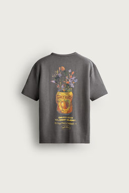 CAMISETA PUNTO ESTAMPADO LAVADO / Gris antracita - Zara фото 7