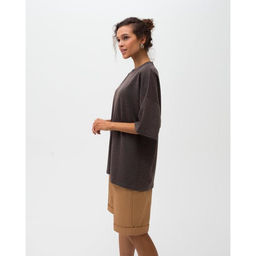 Футболка женская MINAKU OVERSIZE FIT: цвет коричневый, р-р 42