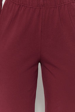 Trendyolmilla Koyu Ten Pamuklu Biye Detayl? Gomlek-Pantolon Orme Pijama Tak?m? THMAW24PT00025  фото 6