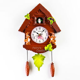 Часы настенные «Зайки», с кукушкой, плавный ход, 30×26 см, циферблат d=10 см