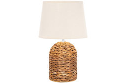 Настольная лампа 25*25*42 см "Плетенка" + бежевый круг абажур