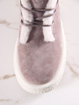 Ботинки 308.агатаw. капучино замша/Шерсть