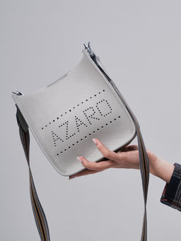 Сумка кожаная на плечо Azaro 30996 серый гранит