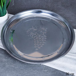 Блюдо 30 см металл с декором Виноград /h=2,5/ L-39 /уп 150/ 0.111 - Галеонтрейд фото 4