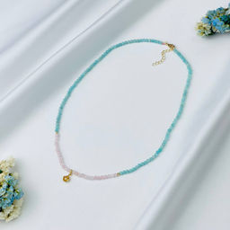 Колье с подвеской из Амазонита и Розового кварца