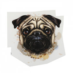 Термотрансфер арт.TBY.1246 Мопс 11,8х12см, уп.2шт