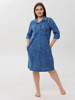 Платье женское П-127 (кулирка) Синий лён