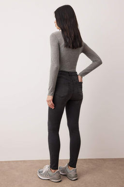 Antrasit Yuksek Bel Skinny Jeans TWOAW26JE00254 - Trendyolmilla фото 4
