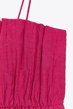 PRINTED SMOCKED CROP TOP - Zara фото 14