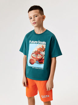 ACOOLA / Футболка детская для мальчиков Basquia темно-зеленый