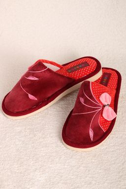 Тапочки домашние бордовые