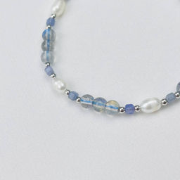 Браслет из Лабрадора, Танзанита и Жемчуга - Радуга самоцветов фото 3