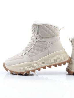 04-PAML06-2Z LT. BEIGE Ботинки зимние женские (натуральная кожа, 100% шерсть)