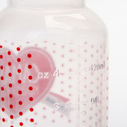 Бутылочка для кормления M&B «Самая красивая», классическое горло, с ручками, от 0 мес., 150 мл., красный