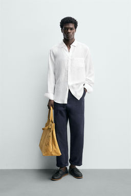 CAMISA REGULAR FIT LINO - LYOCELL / Blanco