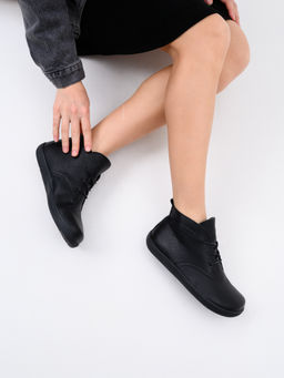 Ботинки женские демисезонные 208.NATAbl.Черный флоттер/Байка