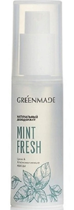 Дезодорант натуральный MINT FRESH цинк
и алюмокалиевые квасцы