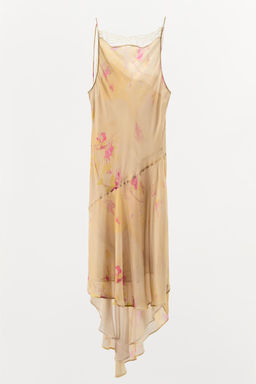 FLOWING PRINTED DRESS WITH LACE - Zara фото 5