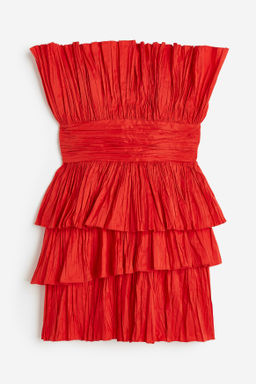 Vestido bandeau escalonado
