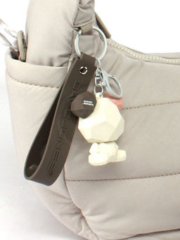 Сумка женская текстиль+брелок д/ключей DJ-СМ 7477-MOONSTRUCK, 1отд, плечевой ремень, серый SALE 265272 - Bobo фото 4