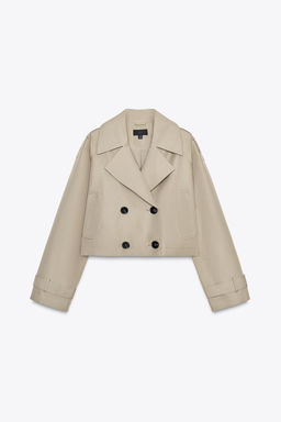 DOUBLE-BREASTED SHORT TRENCH COAT - Zara фото 3