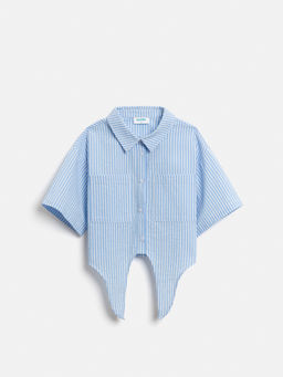 ACOOLA / Блузка детская для девочек Messia_bl голубая полоска  фото 3