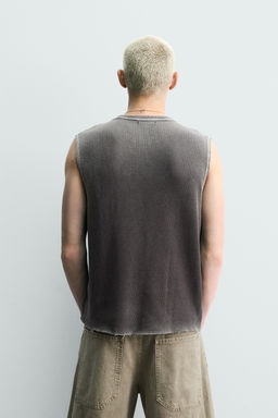 CAMISETA TANK PUNTO  LAVADO / Marr?n