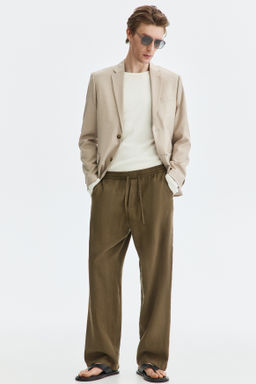 Pantal?n en mezcla de lino Relaxed Fit - H&m фото 7