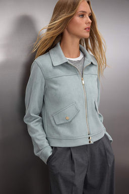 Koyu Kahverengi Fitted Kal?p Suet Ince Ceket Mont TWOAW26MO00016 - Trendyolmilla фото 7