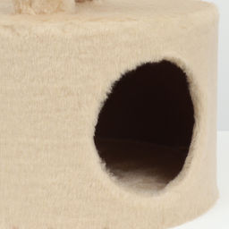 Комплекс для кошек с когтеточкой, с круглым домом, 2 полками, 42 х 42 х 90 см, бежевый - Simaland фото 6