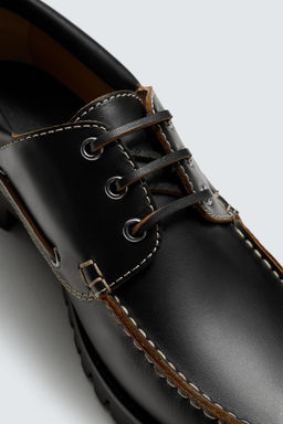 LEATHER DECK SHOES - Zara фото 6