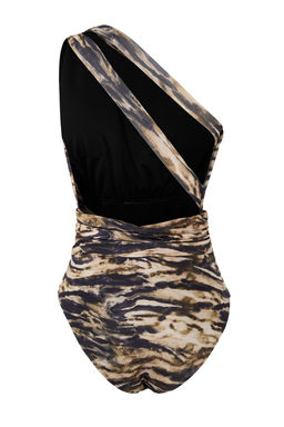 TRENDYOLMILLA Zebra Desenli Tek Omuz Drapeli Regular Mayo TBESS25MA00042 фото 12