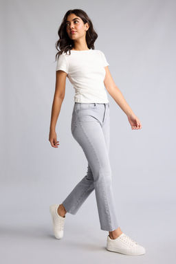 Y_ksek Bel Crop Kesim Jean Pantolon
