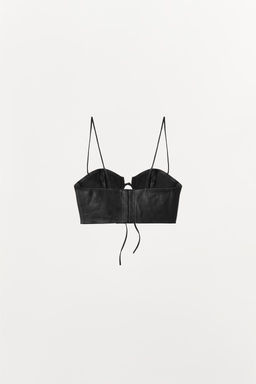LEATHER TIE TOP - Zara фото 5