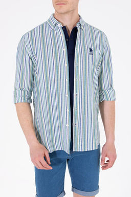 U. S. Polo Assn / Мужская зеленая рубашка с длинным рукавом - U.s. polo assn фото 6