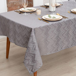 Скатерть Этель Lines цв.серый, 142*283 +/-3 см, 115 10 гр,100% п/э  фото 3
