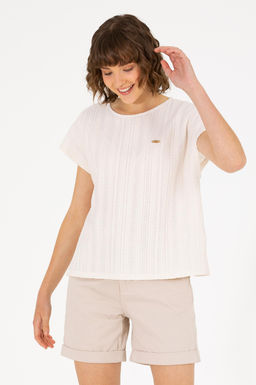 Женская кремовая футболка - U.s. polo assn фото 2