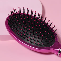 Расчёска массажная, 7.5×24 (±1) см, малиновая