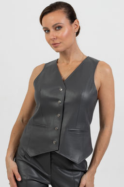 Жилет приталенный экокожа - Трика фото 7