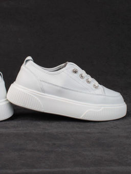 05-SD8-1D WHITE Кроссовки женские (натуральная кожа) - Фабричный китай фото 13