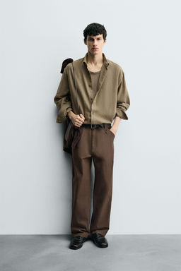 WASHED STRAIGHT-LEG TROUSERS