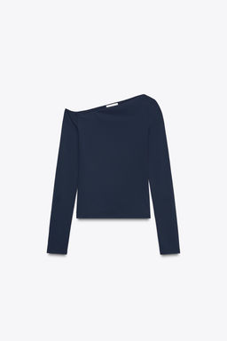 ASYMMETRIC POLYAMIDE T-SHIRT - Zara фото 5