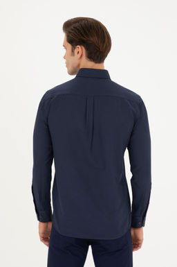 Мужская темно-синяя базовая рубашка с длинным рукавом - U.s. polo assn фото 12