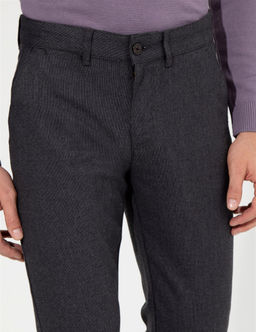 Koyu Gri Slim Fit Kanvas Pantolon