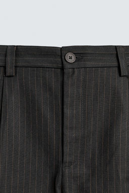STRIPED TEXTURED CHINO TROUSERS - Zara фото 9